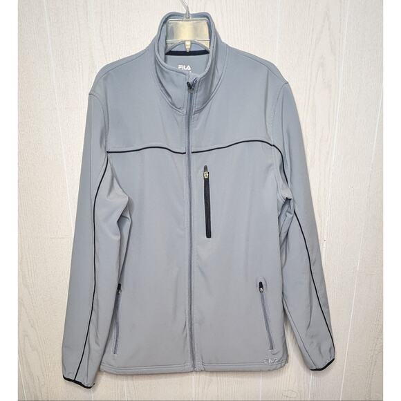 Fila light Greyzip front  stadium jacket sz Large - Picture 11 of 11
